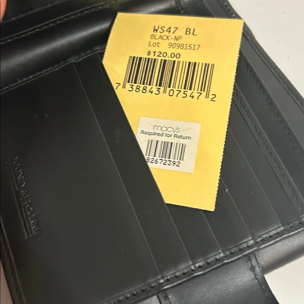 Dooney & Bourke Black Leather Wallet Clutch Made in Italy Duck Logo
